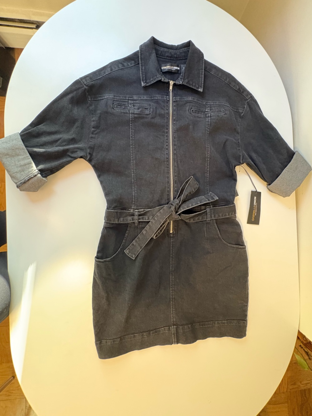 Gabrielle Union Dark Denim Dress - Black NWT